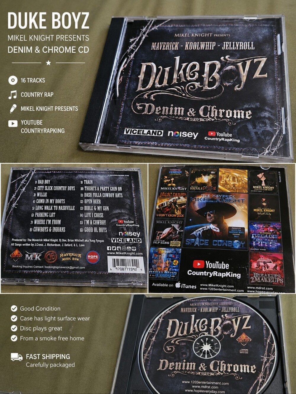 Mikel Knight Presents Duke Boyz Denim & Chrome CD Maverick Koolwhip JellyRoll